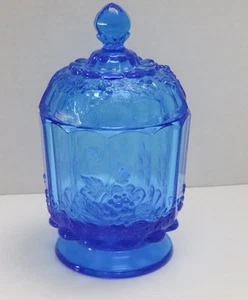 Westmoreland getäfelte Traube Brandywein blau Glas bedeckt Glas 6,5" - Bild 1 von 6