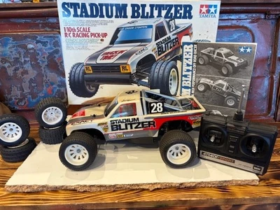 Vintage Tamiya Stadium Blitzer, Near Mint, Orig box, electronics, manual & tires - Image 1 of 4