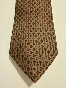 Jacobson's raffinierte geometrische Herrenkrawatte in Braun und Rot - Bild 1 von 3