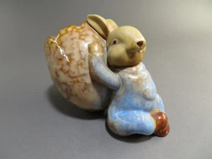 4" Tall Glazed Brown Ceramic / Pottery Bunny Rabbit - Picture 1 of 7