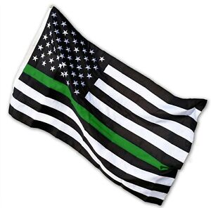 3x5 USA Memorial Border Patrol Corrections Department Thin Green Line Flag 3'x5'