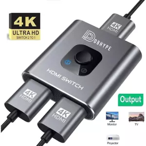 Bi-Directional 4K HDMI 2.0 Cable Switcher Splitter HUB 2 in 1 out and 1 in 2 out - Picture 1 of 7