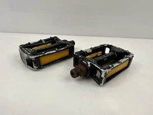Vintage KKT AMX BMX Racing Pedals 9/16” Black Japan HTF - Picture 1 of 7
