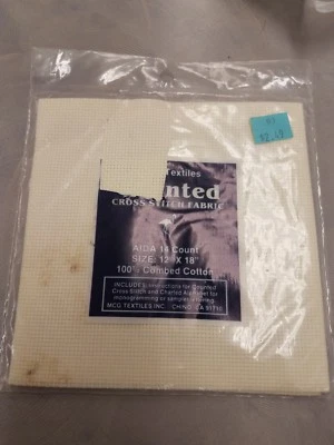 Tela de punto de cruz AIDA AZUL BEBÉ 14 CT MCG Textiles de colección 12" x 18" 30 cm x 46 cm Foto 1 de 2