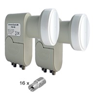 2 Stück Quad LNB LNC 4 Teilnehmer HDTV 0,1dB HD 3D STROMSPAREND nur 160mA Strom