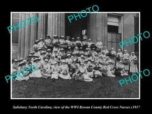 OLD POSTCARD SIZE PHOTO OF SALISBURY NORTH CAROLINA WWI RED CROSS NURSES c1917 - Picture 1 of 1