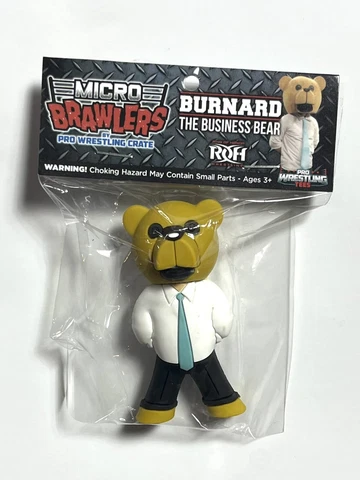 Burnard The Business Bear Micro Brawler - Pro Wrestling Crate - ROH AEW - New Cover