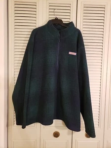 Vineyard Vines Sherpa Men’s 3XB Stillwater Fleece Half Zip Pullover Navy/Green - Picture 1 of 6