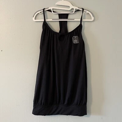 Nueva camiseta sin mangas Xersion para mujer M negra elástica con sujetador ligero cintura reunida Foto 1 de 4