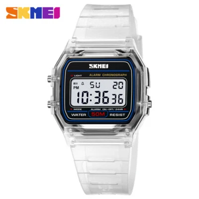 Reloj transparente skmei impermeable resistente moda reloj stock reino unido envío rápido Foto 1 de 4