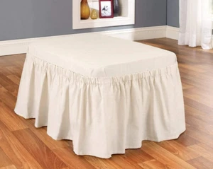 NEU Baumwolle Ente zweiteiliger Ottoman Schonbezug waschbar 100% Baumwolle Farbe: natur - Bild 1 von 1