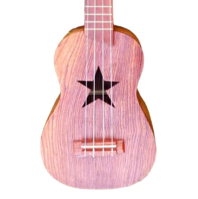 Star Carved Handmade and Solid Wood Ukulele - Image 1 of 4