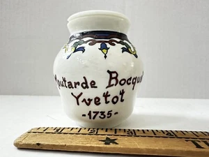 Vintage Moutarde Bocquet Yvetot 1735 Digoin France French Mustard Pot Jar - Picture 1 of 7