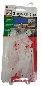 Shingle or Soffit Christmas Light Clips Hooks Pack of 25 Lites Up New - Picture 1 of 5