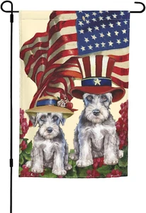 Schnauzer Independence Day Patriotic American Dog Garden Flag Welcome Party Outd - Picture 1 of 9