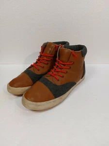 Bucketfeet High Tops Bike Mash up shoe Size 11.5 brown leather and Wool - Picture 1 of 12