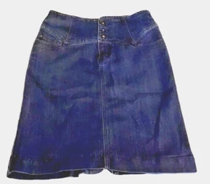 Makers Of True Pencil Skirt Womens Size 29 Dark Blue Original Denim Back Slit  - Picture 1 of 10