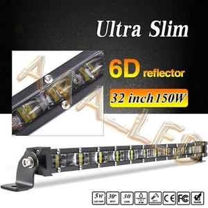 Barra de luz LED ultra delgada de 32 pulgadas punto de trabajo todoterreno coche SUV ATV 4x4 camión barco 12 V - Imagen 1 de 10