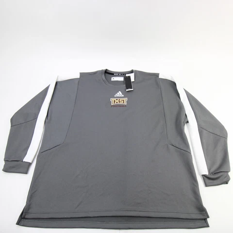 Texas State Bobcats adidas Aeroready Long Sleeve Shirt Men's Gray/White New Cover