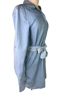 Victoria's Secret Women's Denim Jean Shirt Dress Sz 6 Belt Buttons Soft Y2K Vtg - Picture 1 of 6