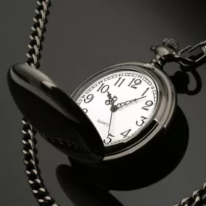 Analog Quartz Pocket Watch with Necklace Pendant Chain Gifts For Women Man Kid - Picture 1 of 9