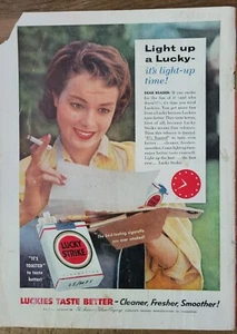 1955 Lucky Strike cigarettes woman smoking dear reader vintage ad - Picture 1 of 1