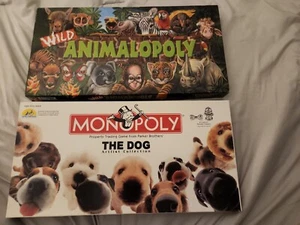 Monopoly The Dog Artlist Collection and Wild Animalopoly. Complete - Picture 1 of 3