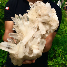 15.18LB Clear Natural Beautiful White QUARTZ Crystal Cluster Specimen CF670