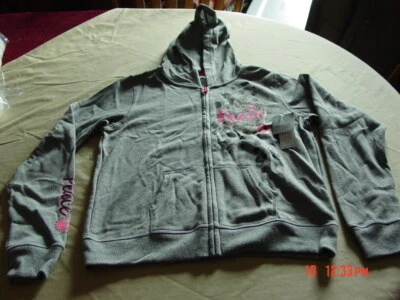 Sudadera con capucha ligera con cremallera Danskin Now gris para niñas Foto 1 de 4
