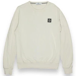 Stone Island Compass Logo Jumper Sweatshirt Size Medium Cream - Picture 1 of 4