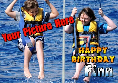 PERSONALISED Happy Birthday / Greeting card with YOUR PHOTO eg. family pets hols - Image 1 of 4