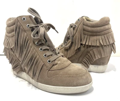 Zapatilla deportiva de cuña ASH BEATNIK de gamuza con cordones de moda con flecos 38 Foto 1 de 4