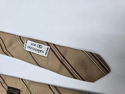 CORBATA DE SEDA CORBATA VALENTINO 805 ESTAMPADO RAYAS BEIGE PARA HOMBRE Foto 1 de 4