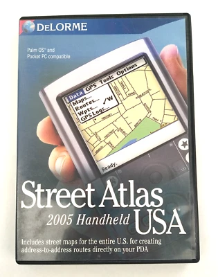 DeLorme USA Street Atlas 2005 Handheld Mapping 2 Discs Palm OS Pocket PC - Image 1 of 4