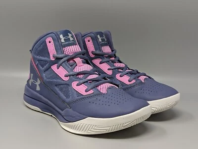 Zapatos de baloncesto Under Armour Youth Jet Mid 1274069-767 púrpura rosa talla 6Y Foto 1 de 4
