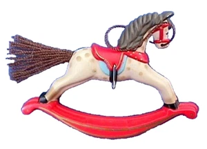 Hallmark PIN Natale Vintage CAVALLO A DONDOLO PALOMINO di ornamento spilla natalizia - Foto 1 di 2