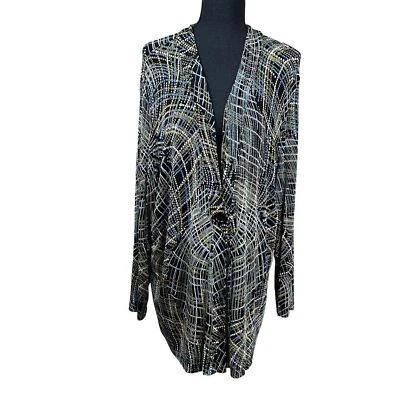 Jaqueta The Travel Collection preta slinky aberta frontal elástica tamanho 2X - Imagem 1 de 4