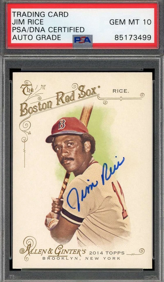 Jim Rice Gem Mint 10 PSA DNA Signed 2014 Topps Allen and Ginter Autograph - Image 1 of 1