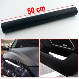 20" x 50" Black 3D Carbon Fiber Vinyl Car DIY Wrap Sheet Roll Film Sticker Decal - Picture 1 of 1