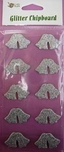 SPECIAL 5 packs - 10 Silver Glitter Chipboard Wedding Bells Stickers - Picture 1 of 1