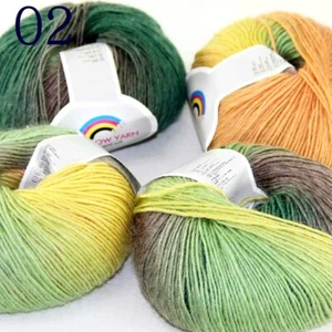 Sale 4Ballsx50gr Colorful Rainbow Rug Shawl Cashmere Wool Hand Crochet Yarn 02 - Picture 1 of 12