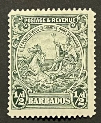 Travelstamps: Barbados Stamps Sg 230  1925-35 KGV 1/2d Badge of the Colony MOGLH - Image 1 of 4