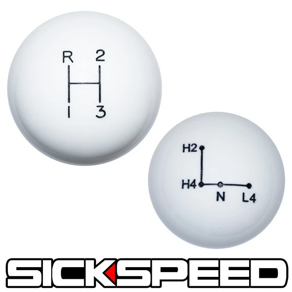 JUEGO DE PERILLA DE CAMBIO/CAJA DE TRANSFERENCIA BLANCA OL' SKOOL PARA PALANCA DE CAMBIOS MANUAL FJ 40/45/55 Foto 1 de 1