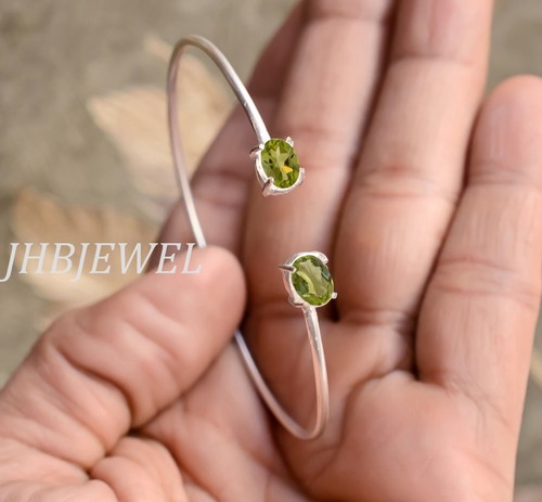 VALENTINO Bracciale con pietre preziose taglio peridoto verde mela argento sterling 925 look boho