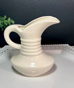 Vintage White Ceramic Ewer Style Vase 5” Or Pitcher - Picture 1 of 8