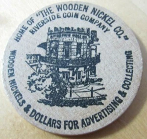 Vintage Riverside Coin Company San Antonio, TX Wooden Dollar - Token Texas #2 - Picture 1 of 2