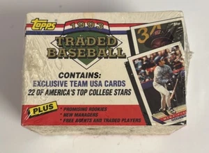 1993 Topps Baseball “Traded” Series -Complete Set 132 + 22 Team USA Cards-SEALED - Picture 1 of 3