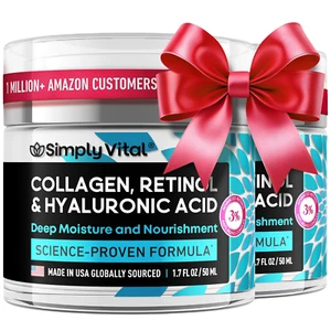SimplyVital Collagen Retinol Cream - Anti-Aging Face & Neck Moisturizer (2-Pack) - Picture 1 of 12
