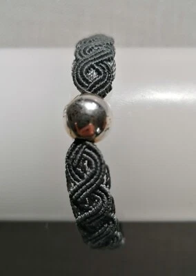 Pandora Macramé - Armband grau mit Silberclip - Bild 1 von 4