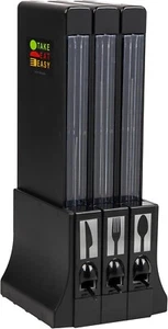 3-Compartment Kitchen Cutlery Organizer – Stylish Black Design, Easy Clean - Picture 1 of 9